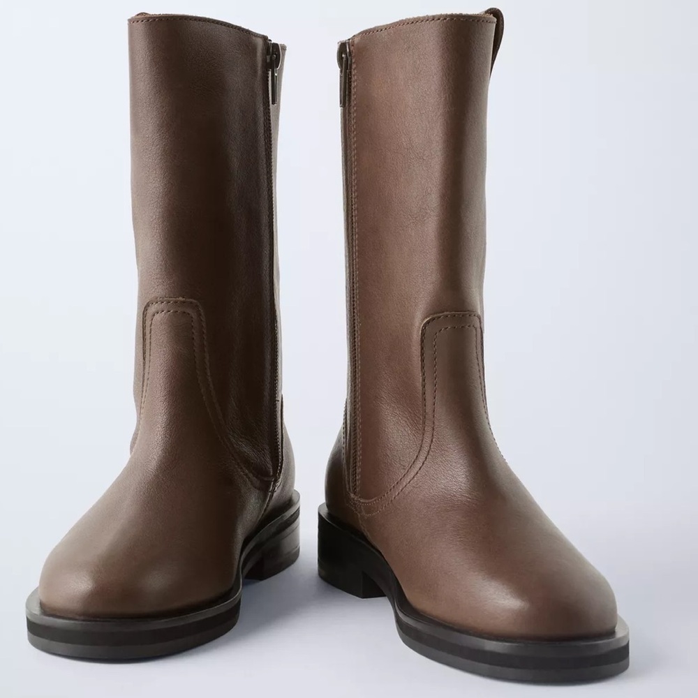Zara Brown Kids Boots - Picture 2 of 7